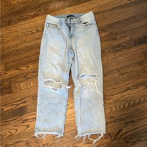 distressed low waisted baggy jeans